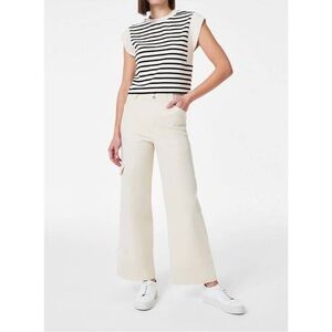 Spanx Stretch Twill Cropped Cargo Pants Wide Leg (RARE)